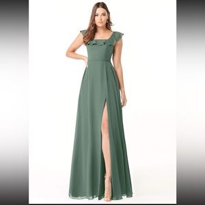 Azazie Jinny in Eucalyptus, Size 10